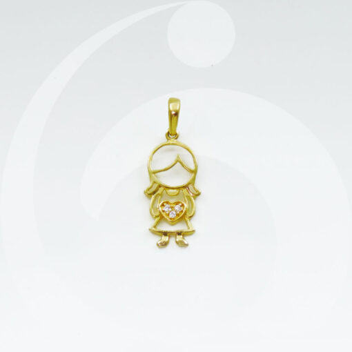 PINGENTE OURO 18K MENINA MEDIO | PI_012BAT