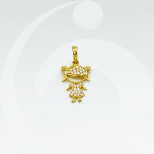 PINGENTE OURO 18K MENINA MEDIO | PI_012BAT