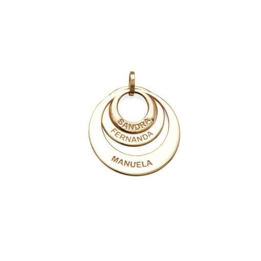 PINGENTE NOMES 3 AROS OURO 18K | PNG-DR-630154-1