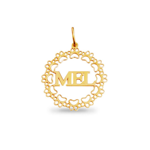 MANDALA PET 3 LETRAS OURO 18K | PI_DR006