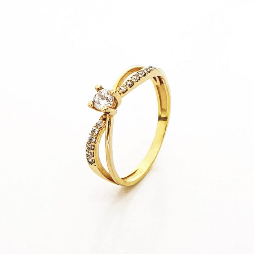 ANEL OURO 18K SOLITÁRIO JASMINE ZIRCONIA