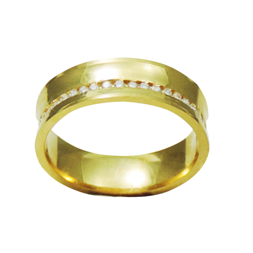 PAR DE ALIANÇAS OURO 18K CÔNCAVA BRIGHT ZIRCONIA - Image 3