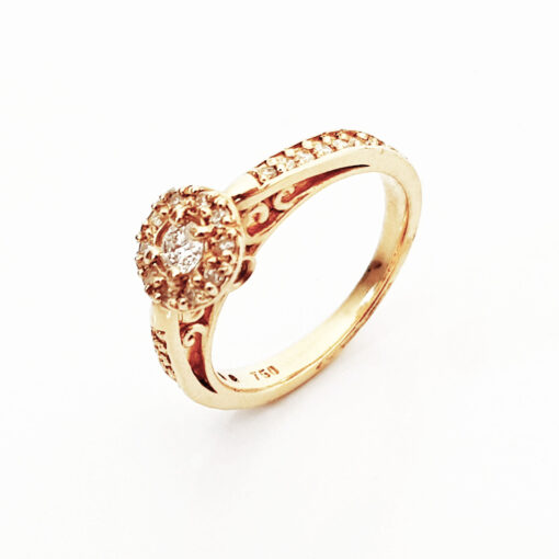 ANEL OURO 18K SOLITÁRIO SUNFLOWER DIAMOND