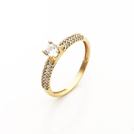 ANEL OURO 18K SOLITÁRIO WALLFLOWER ZIRCONIA