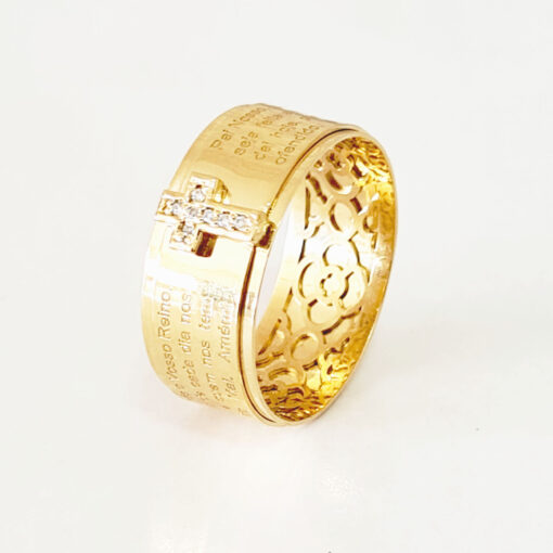 ANEL OURO 18K PAI NOSSO DIAMANTES